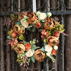 Peony Berry Wreath for Front For Door Summer Spring Autumn Decorative Piece