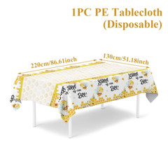 Bee Hive Theme PE Tablecloth Happy 1St Birthday Party Decorations Kids Kitchen D