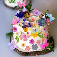 TMKEFFC Flower Cake Decorations Wildflower Baby in Bloom Dried Flowers & Butt…