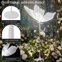 2 Pack Wedding Butterfly Floor Lamp Decorations Easy To Install for Party