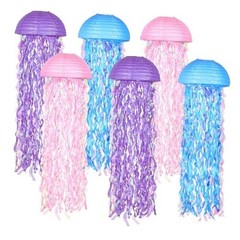 10″ Mermaid Jellyfish Lanterns – Pink Purple Blue Decorations Multi-colored B