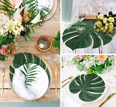 Tropical Palm Leaves 120 Pcs 3 Sizes Imitation for Luau Hawaiian Party Decor