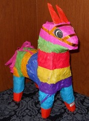 Small Rainbow Donkey or Horse Piñata Mexico for Doll or Happy Birthday Party