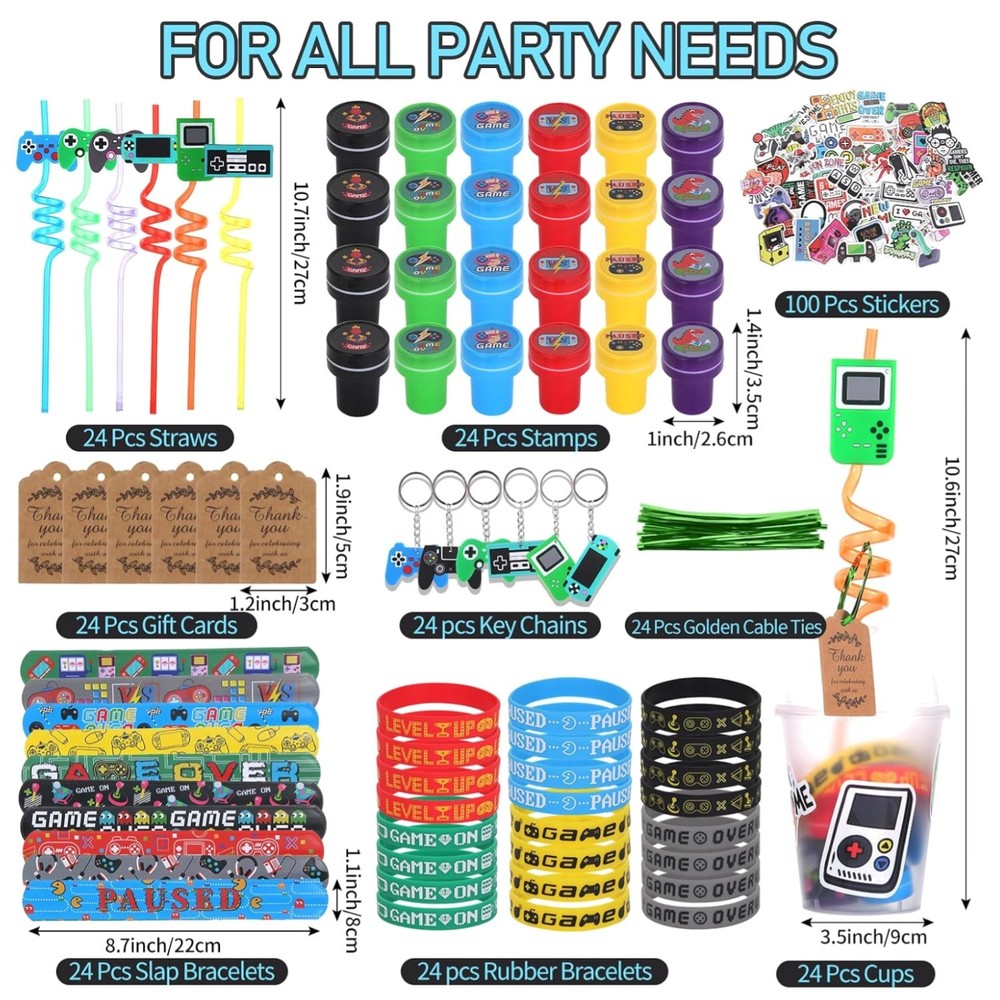 292 Pcs Gaming Party Decorations Bundle