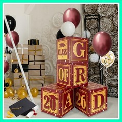 Maroon and Gold Graduation Boxs Class of 2026 Graduation Party Decorations fo…
