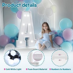 Marquee Letters 3 Feet Tall Cool White Light Up «X» Party Decoration Birthdays