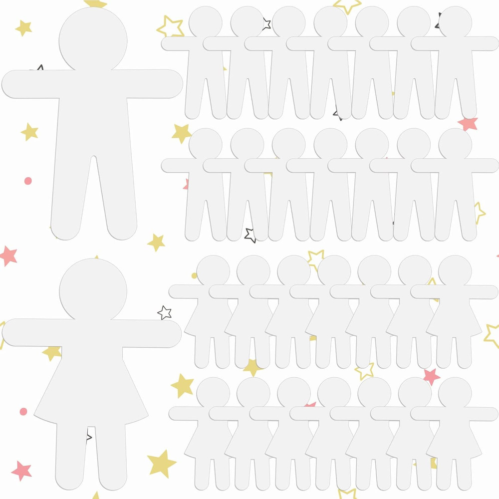 108 Pcs People Shaped Paper Cutouts 5.9×4.5 Inch Paper Shapes Cutouts Multicultu