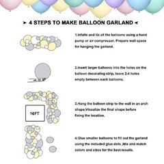 Pastel Balloon Garland Arch Kit, 120pcs Macaron Color Rainbow Party Balloons …