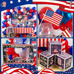 USA 250th Complete Patriotic Party Kit 170Pc Balloon Arch 4th of July Party Deco