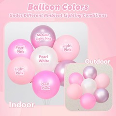 Light Pink and White Balloons, 60pcs 12inch Pearl Light Baby Pink Confetti Wh…