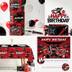 Ninja Birthday Disposable Tableware (2) Tablecovers and Decorations (25 Guests)