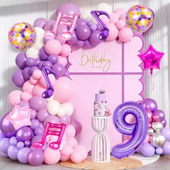 9Pcs Kpop Decorations – Kpop Music Balloons Purple Music Note Balloons for K …