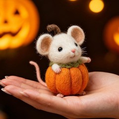 Handmade Wool Felt Mouse Figurine 2CUnique Halloween Gift Hot-