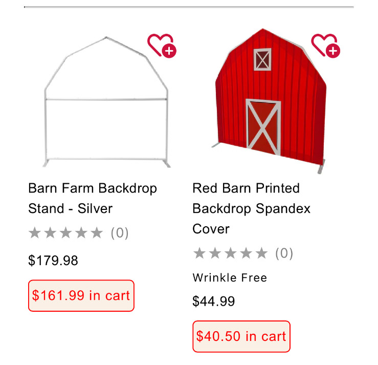 CV LINENS Backdrop + FRAME – kids Birthday Party red Barn Photo Background