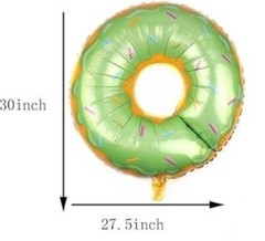 Green Donut Shape Foil Balloon for Sweet Celebrations Mylar Balloon Decor New