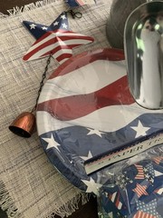 July 4th Lot : Party Bundle Ice Bucket Table Cloth , Serving And Decor. ( New )