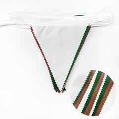 32Ft Green Brown White Party Decorations Brown Green Pennant Banner Fabric Trian