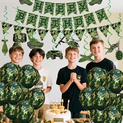 Army Party Decorations Camouflage Decoration Set Military Themed Happy Banner…