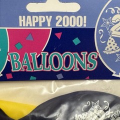 millenium year 2000 pack of 6 ballons