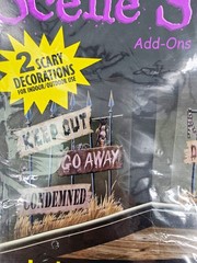 Halloween Scene Setter Wall Decor Lot Skeletons Death Haunted Signs Tombstones