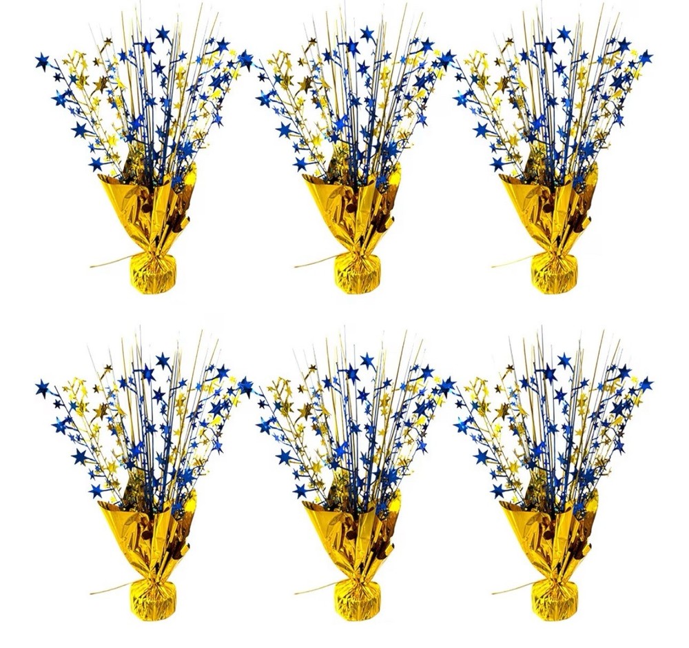 6 Pack Metallic Foil Spray Centerpiece Star Table Decoration Burst Centerpieces
