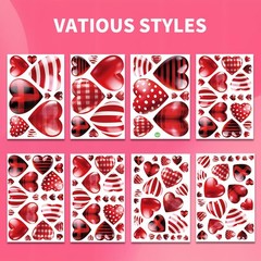 Valentines Day Window Clings Heart Stickers for Glass Door Windows,…