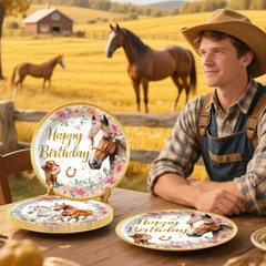 Xynic 211 Pcs Horse Party Decorations, Cowgirl Birthday Party Decorations