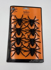 1 Pack 8 Spiders Scary Black Spiders Halloween Party Decoration