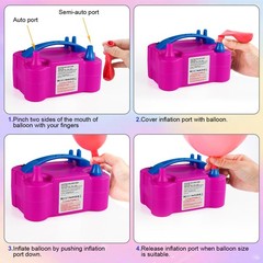 Electric Balloon Pump with Dual Nozzle, Rose Red