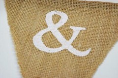 Mr & Mrs Wedding Burlap Triangle Flag Pennant Banner (5 Ft)