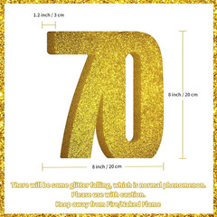 70Th Birthday Decorations for Men and Women,70Th Anniversary Decorations,Gold Gl