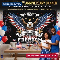 250th Anniversary Decorations – 4th of July Backdrop for Memorial Day | 1776-202