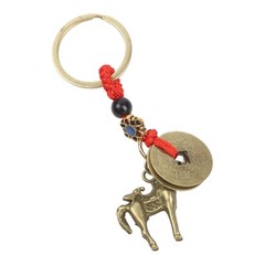Feng Shui Charm Brass Horse Keychain Feng Shui Figure Metal Alloy Finish