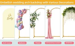 6 FT Wedding Arch Frame Backdrop Stand for Party, Balloon Arch Stand, Wedding