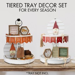 Beautiful Tiered Tray Decor Set for Christmas – Interchangeable All Season De…