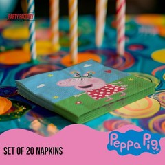 Peppa Pigg paper napkins multicolored 20 pcs 12.9×12.9 in 3 ply