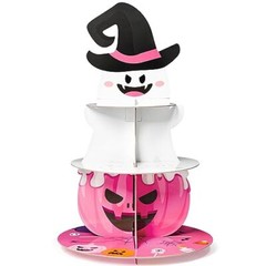 Party Decorations Cupcake Stand, 3 Tire Pink Boo Pumpkin Bat Little Boo