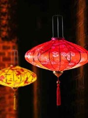 Vintage Floral Hanging Lantern Cloth Lantern Performance Party Festival Decor