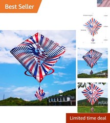 13.5in Stainless Steel Eagle Flag Wind Spinner – Perfect for 4th of July Decor