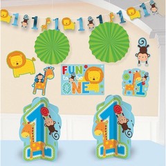One Wild Boy 1st Birthday Room Decorating Kit Fun To Be One 10 Piece New
