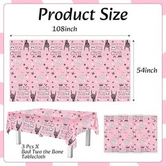 Bad Two The Bone Tablecloth 108×54 Inch – Rock and Roll 2nd Birthday