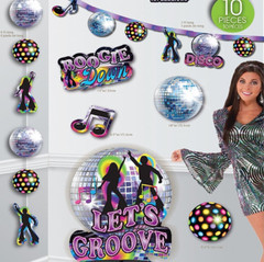 Disco Party Decoration Kit party props photo booth backdrop dance 10pc skate