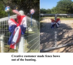 20-Ft Red White & Blue Striped Swag Bunting Indoor/Outdoor Polyester 18″W #061
