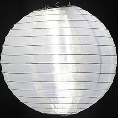 Quasimoon 4″ White Round Nylon Lanterns, Even Ribbing, Hanging (10-PACK) Deco…