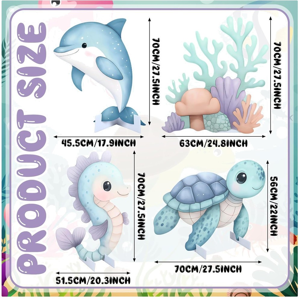 Sea Turtle Seahorse Dolphin Decor