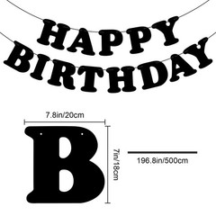 Happy Birthday Banner Birthday Party Decorations Birthday Sign Backdrop Blac