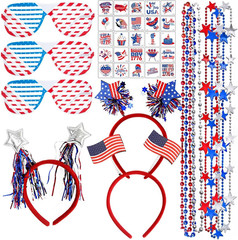 37PCS 4Th of July Accessories Set Party Favors & Supplies Decorations for Indepe