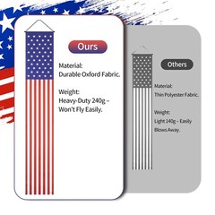 2 Pack 4th of July Outdoor Hanging American Flag Banners Porch Patriotic Decor