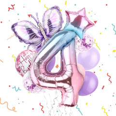 Butterfly Balloons 6Th Birthday Decorations Gradient Pink Purple Colorful Butter