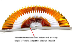 Party Hanging Paper Fans Set, Orange Round Pattern Paper Garlands Decoration for